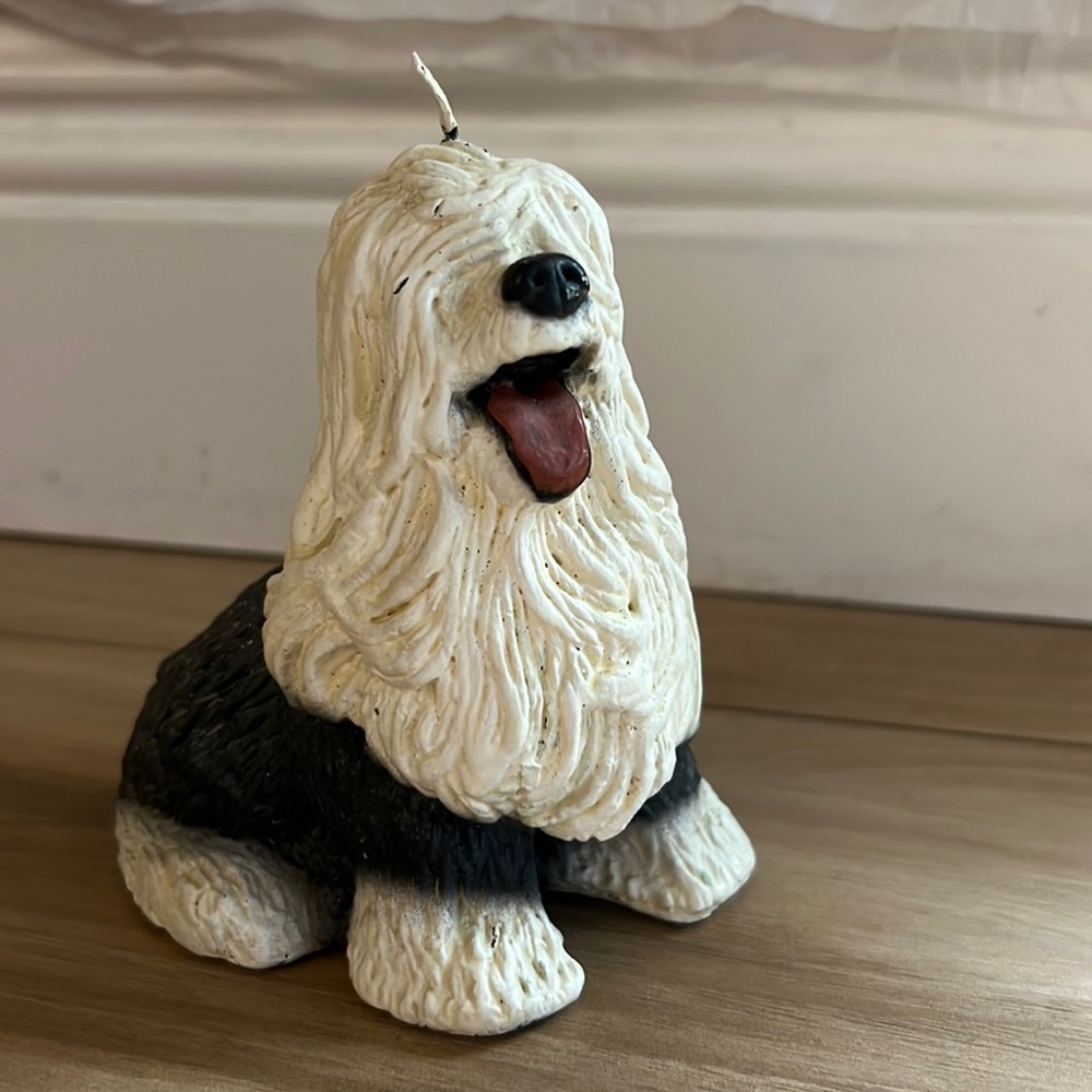 Sheepdog Wax Candle 4 1/2”H Figurine
